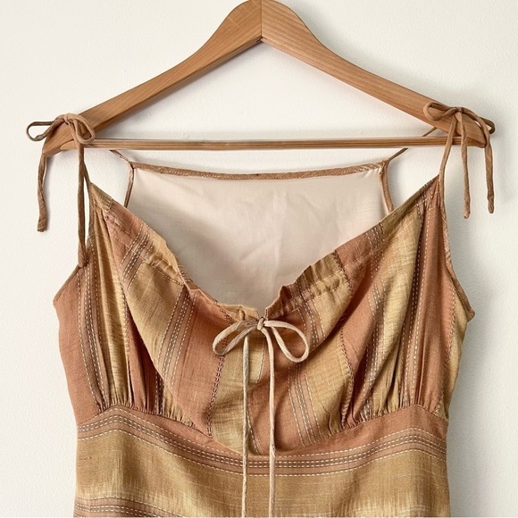 Striped Empire Waist Ruffle Fringe Hem Dress Size XS - Picture 3 of 9